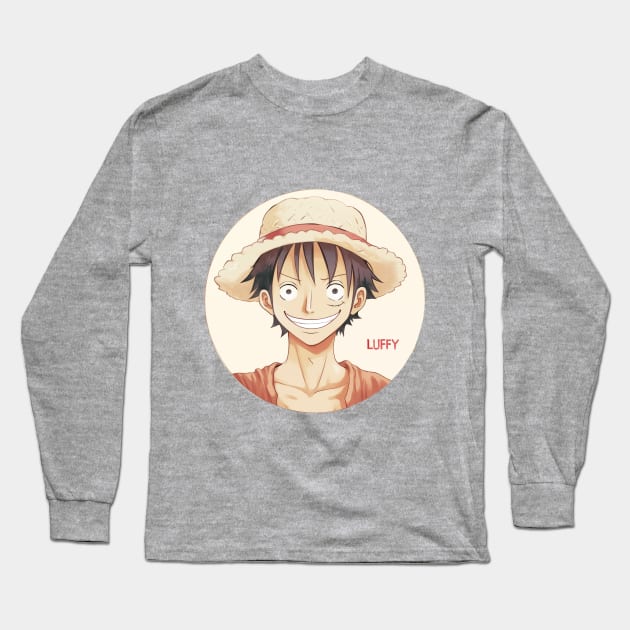 Luffy Straw Hat Long Sleeve T-Shirt by doubleshotlatte